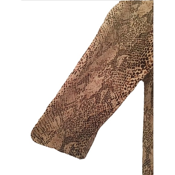 CHICO'S Sz 2 Embellished Beaded Snakeskin Blouse - Picture 4 of 7